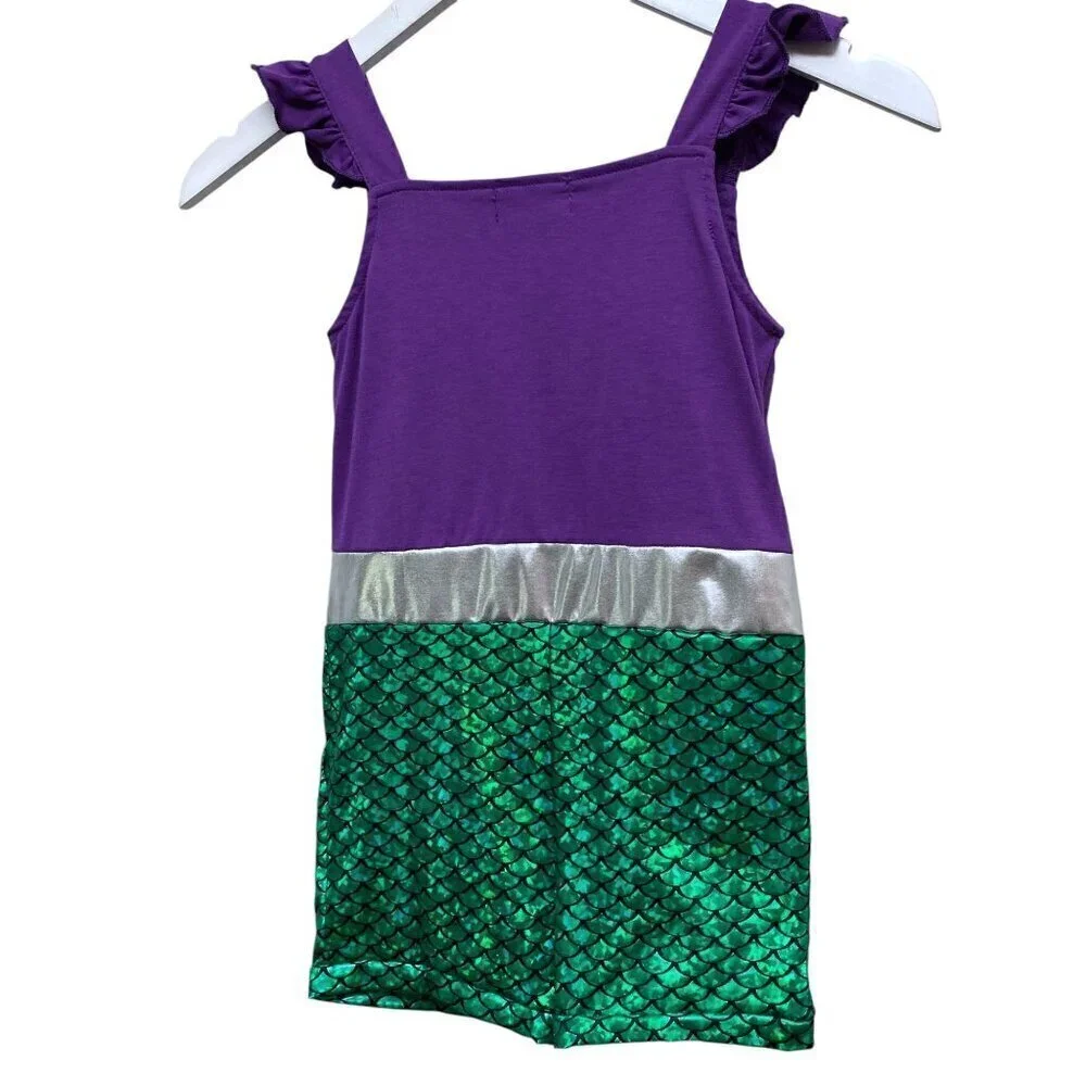 Mermaid Princess Halloween Costume Little Girls 5/6 by Lily Tots Romper Shorts